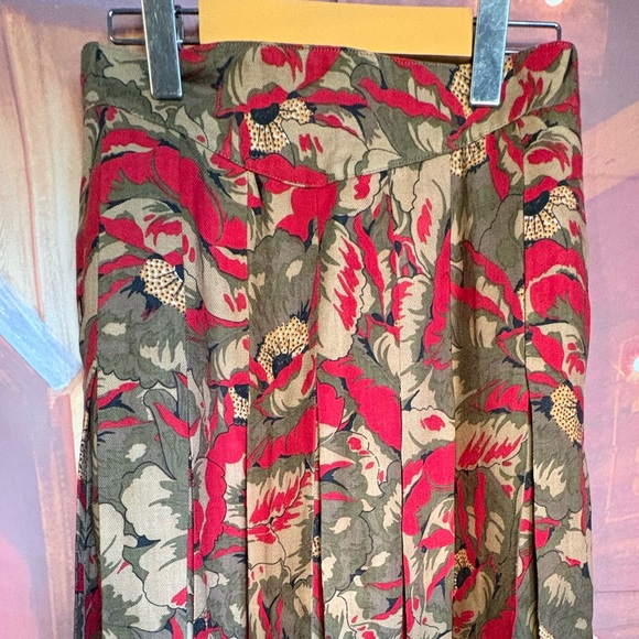 NWT Vintage Azner Reli Italian Wool Pleated Midi Skirt Hudson’s Bay 44 - Picture 3 of 9